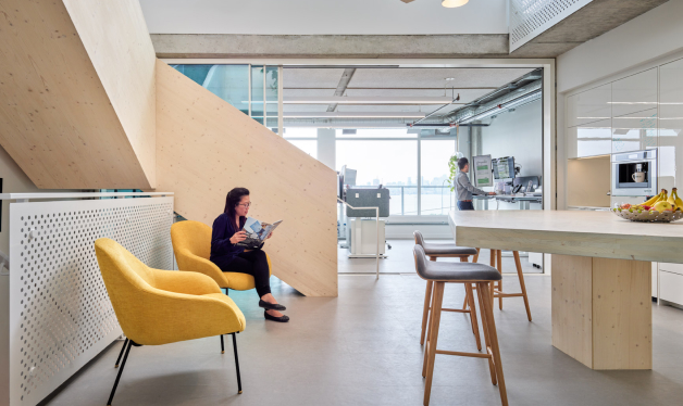 The light, airy interior of the Naikoon office in North Vancouver.