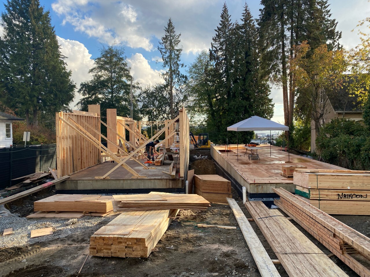 Naikoon custom home builders at work on a new build in Vancouver.